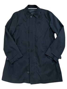 Canali Men's Black Raincoat with Classic Collar